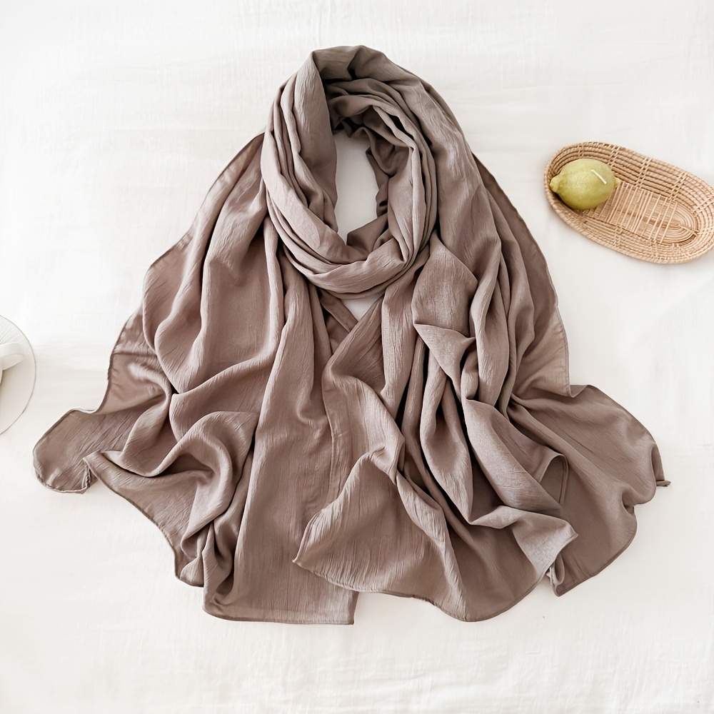 TEMU Vielseitiger Damen-Schal im koreanischen Stil für den Winter, neuer Halstuch-Schal für Frühling/Herbst, einfarbiger Wickelschal