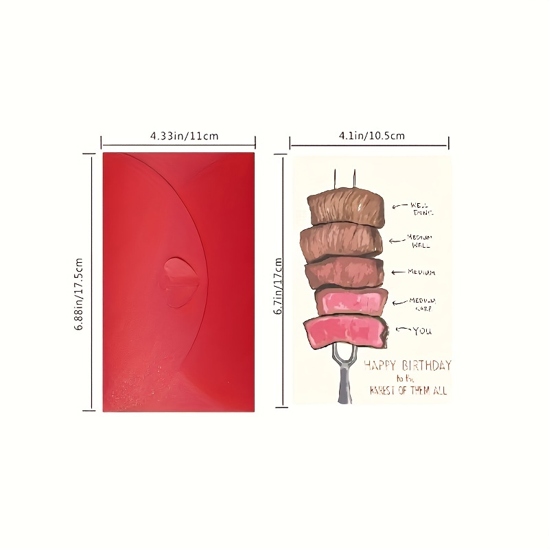 Image of Funny Bbq Skewer Themed Birthday Card - , Family & Colleagues - -themed Greeting Card With Cartoon Design, Barbecue Skewers, Birthday Card, Funny, Gift