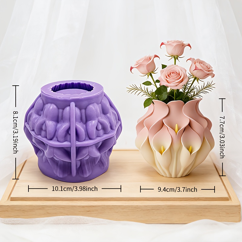 E-shop Harzgießformen, Silikonform für Vase in Form Calla-Lilienblütenblatts. Stromlinienförmiges Blumendesign, elegante Form, klare Details, weich