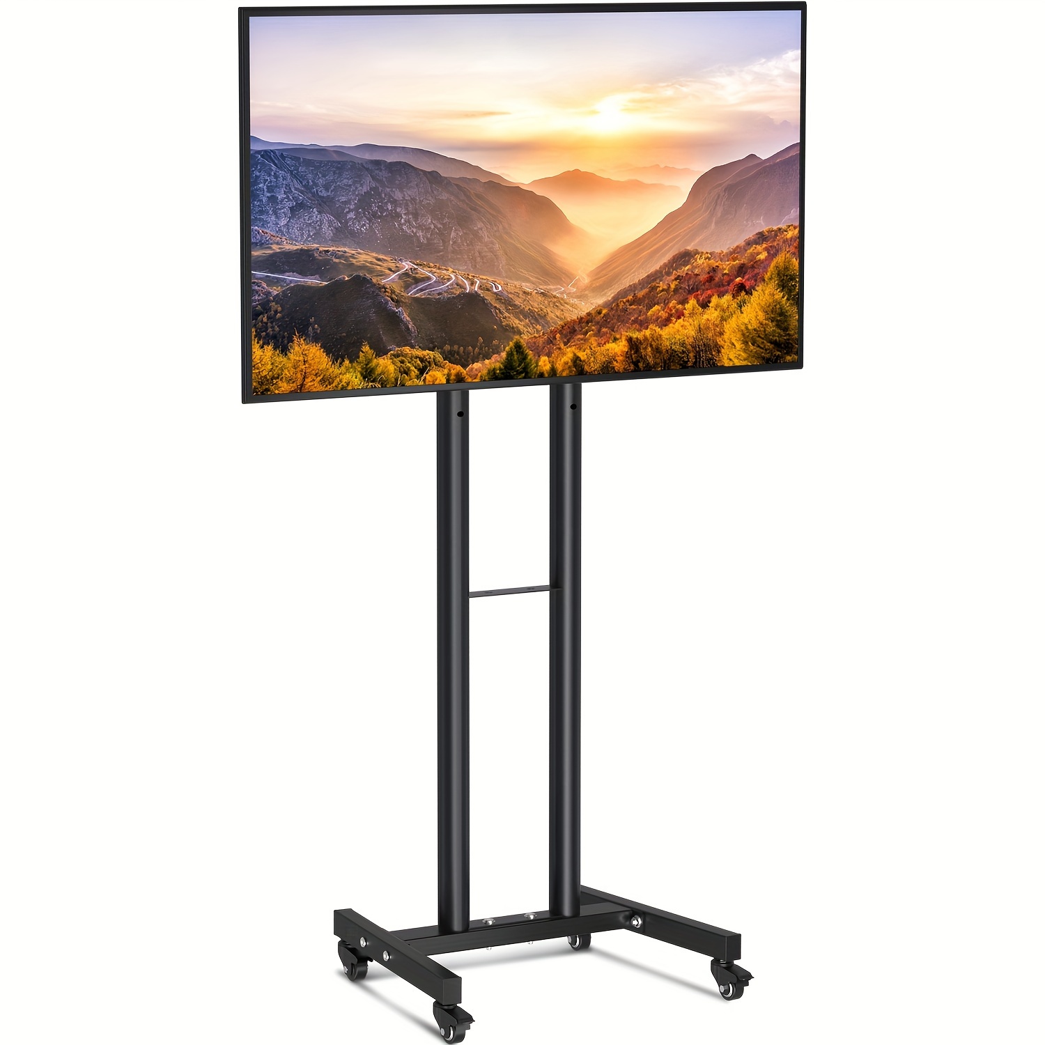   mobiler tv-ständer auf rädern für 23-  zoll led lcd flachbild- & kurbel-tvs, höhenverstellbarer rollwagen-tv-wagen bis zu   kg, tragfähigkeit max. vesa  0  mm