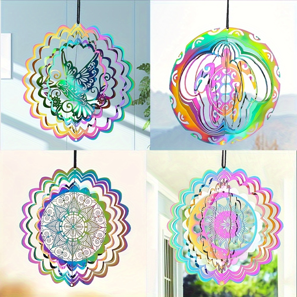 

3d Rotating Wind Spinner - Stainless Steel, Battery-free Outdoor Garden Decor, Wedding Decoration