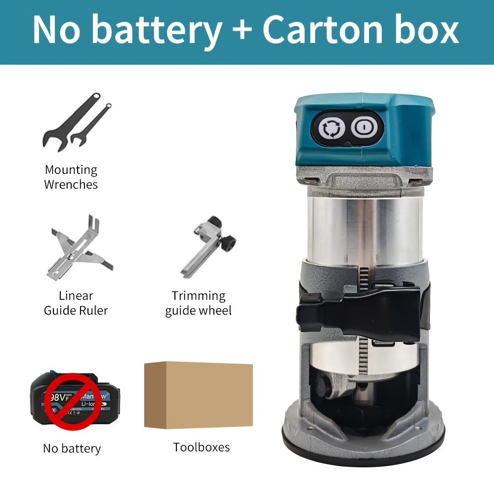 Image of Brushless Trimmer Cordless Electric Router Carpenter Milling Engraving Slotting Machine Carpenter Tools For Makita 18v Battery