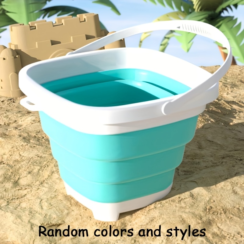 Christmas, Halloween/beach Folding Bucket, Storage Bucket/children's Play, Outdoor Handheld Bucket/boys And Girls' Water Play Storage Bucket/party Game Props/holiday Gifts/random Colors And Styles