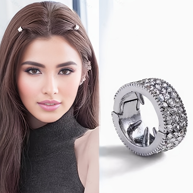 vintage inspired round   hair clip   alloy   with sparkling crystals   bangs and side styling women   accessory   hair accessories details 0