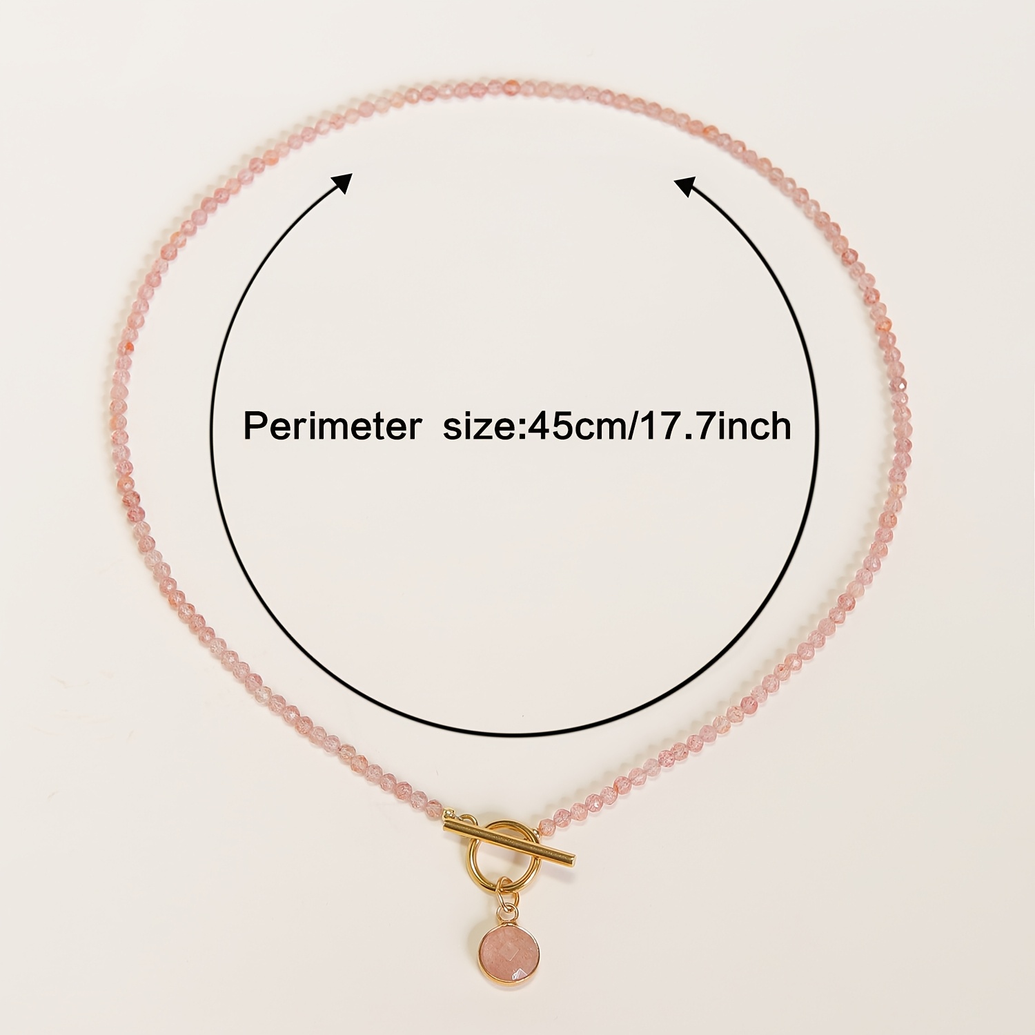 Women's Pink Strawberry Quartz Dainty Choker Necklace