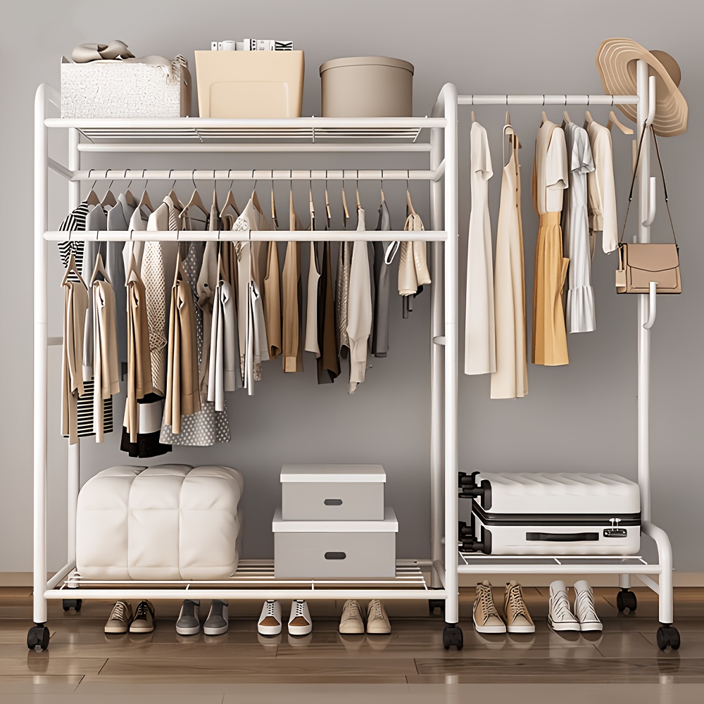 TEMU Portants à vêtements, Armoire ouverte, Portants à vêtements avec cloisons, utilisé pour de objets et des vêtements, Chaussures