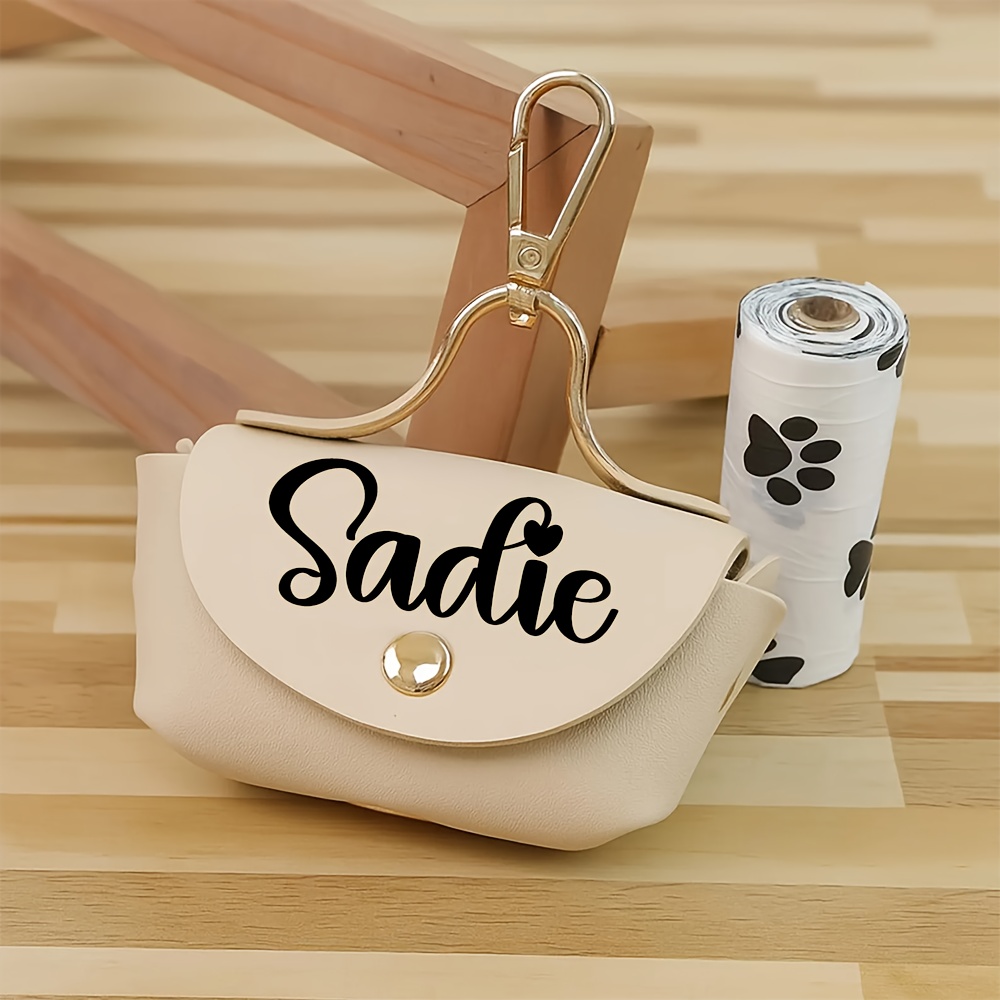 Personalized Dog Poop Bag Holder, Custom Name Dog Waste Bag Holder, Leather Poop Bag Dispenser, Engraved Dog Poop Bag, Custom Dog Mom Gifts