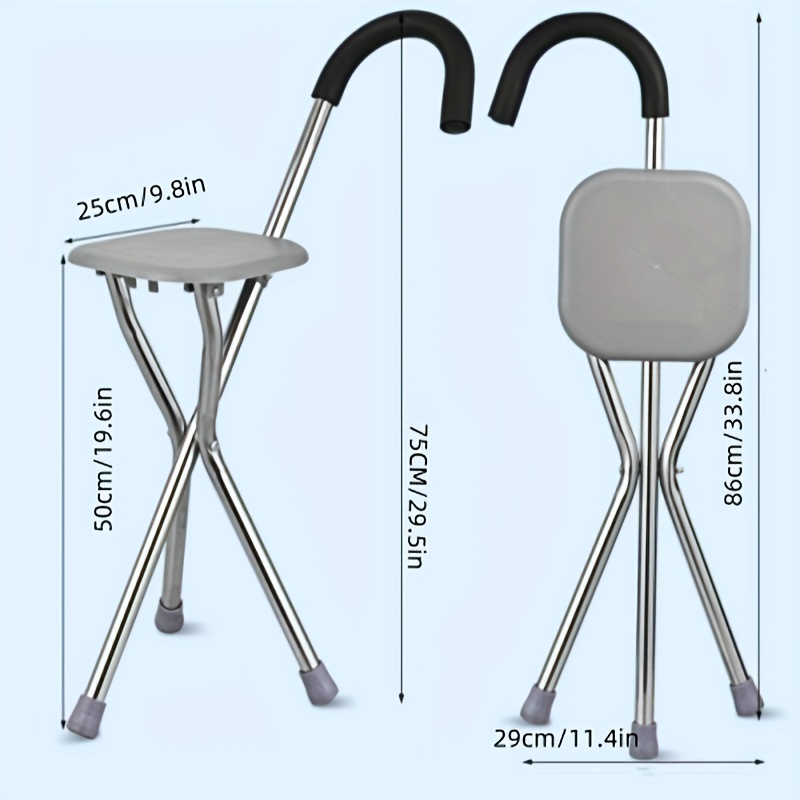 Stainless Steel Folding Stick Stool Portable, Non-Slip for Elderly  Grandma Gifts, Perfect Christmas Present