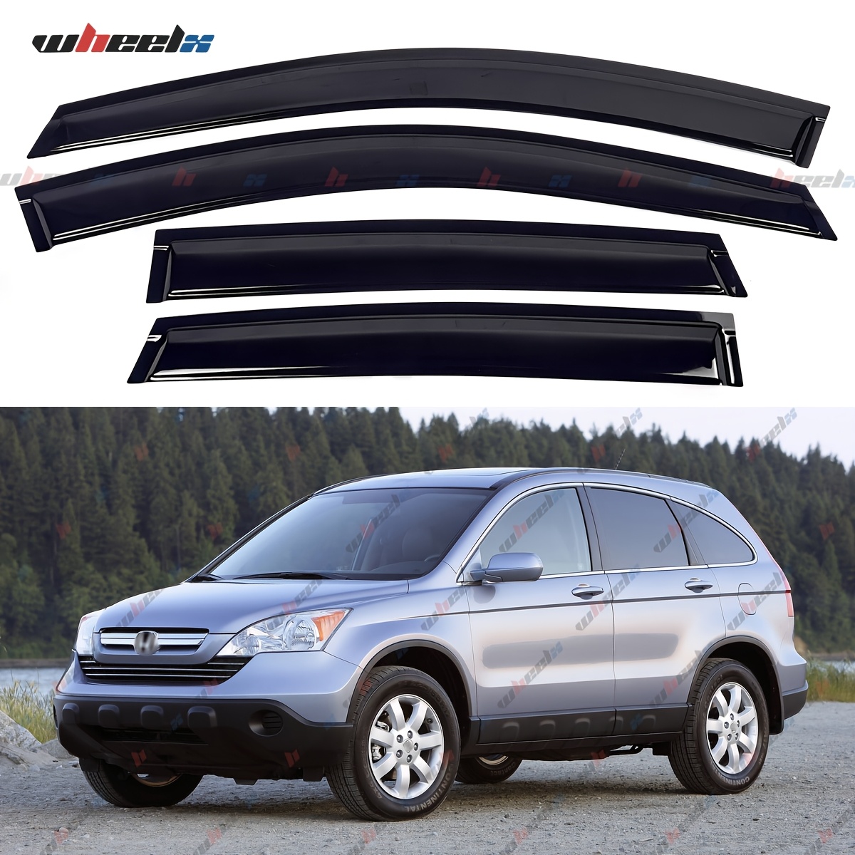 TEMU 4pcs For 2007-2011 Crv Side Window Visor Vent Sun Rain Guards Deflector Us