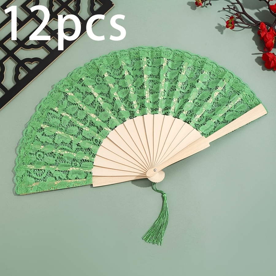 Personalized Handheld Fan with Lace Surface
