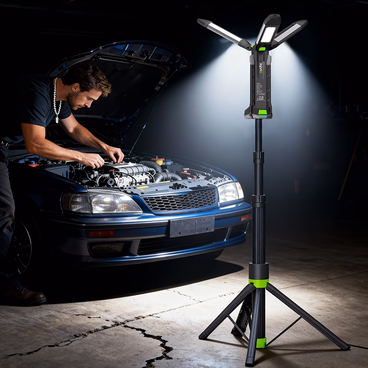 Outdoor Rechargeable Work Light 57-Inch 700-2000 Lumens...