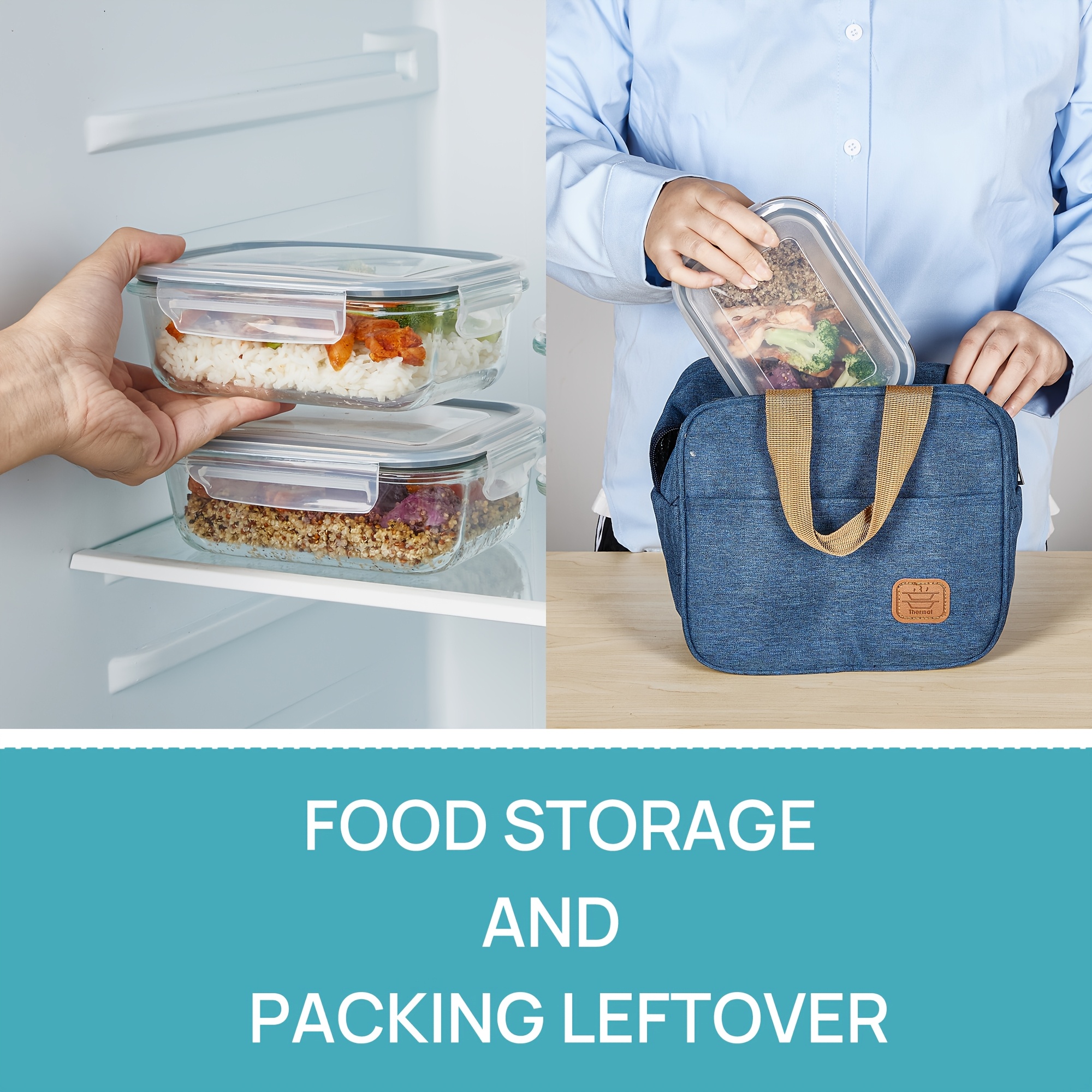 5pcs   22oz glass meal prep containers with   lids bpa free leakproof stackable food storage sets for lunch office gym microwave oven freezer safe Product details 2