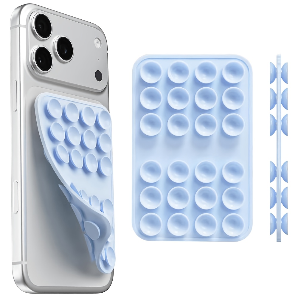 TEMU Support de téléphone réutilisable à ventouse en , support adhésif amovible, compatible avec iPhone et téléphones , pour selfies, enregistrement