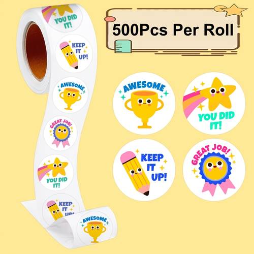 500 stickers roll 2 5cm encouragement reward stickers