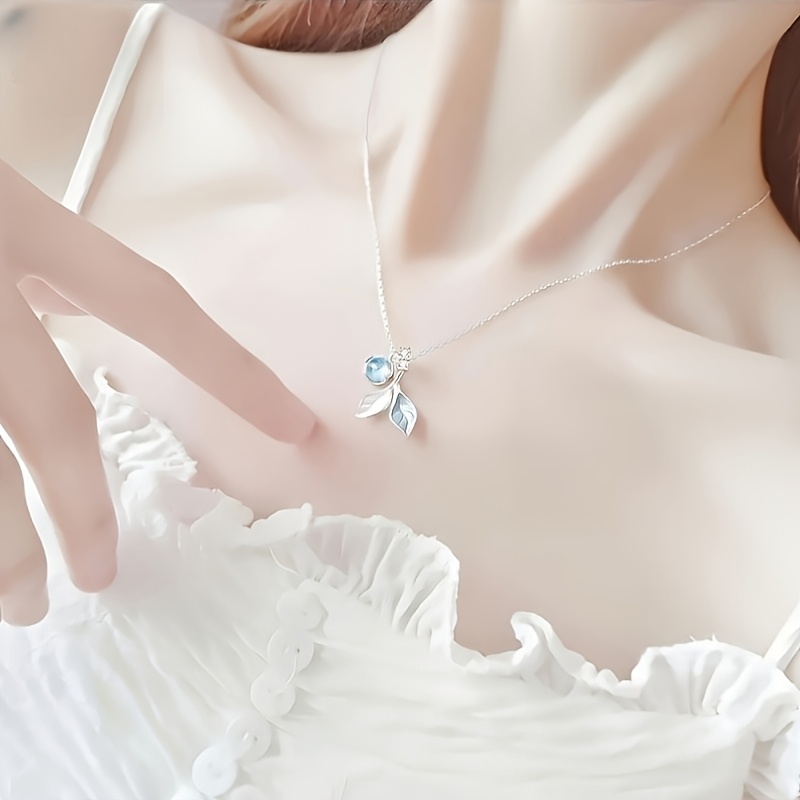 Moonstone Leaf Jewelry Set - Necklace, Ring, Bracelet - Silvery Plated