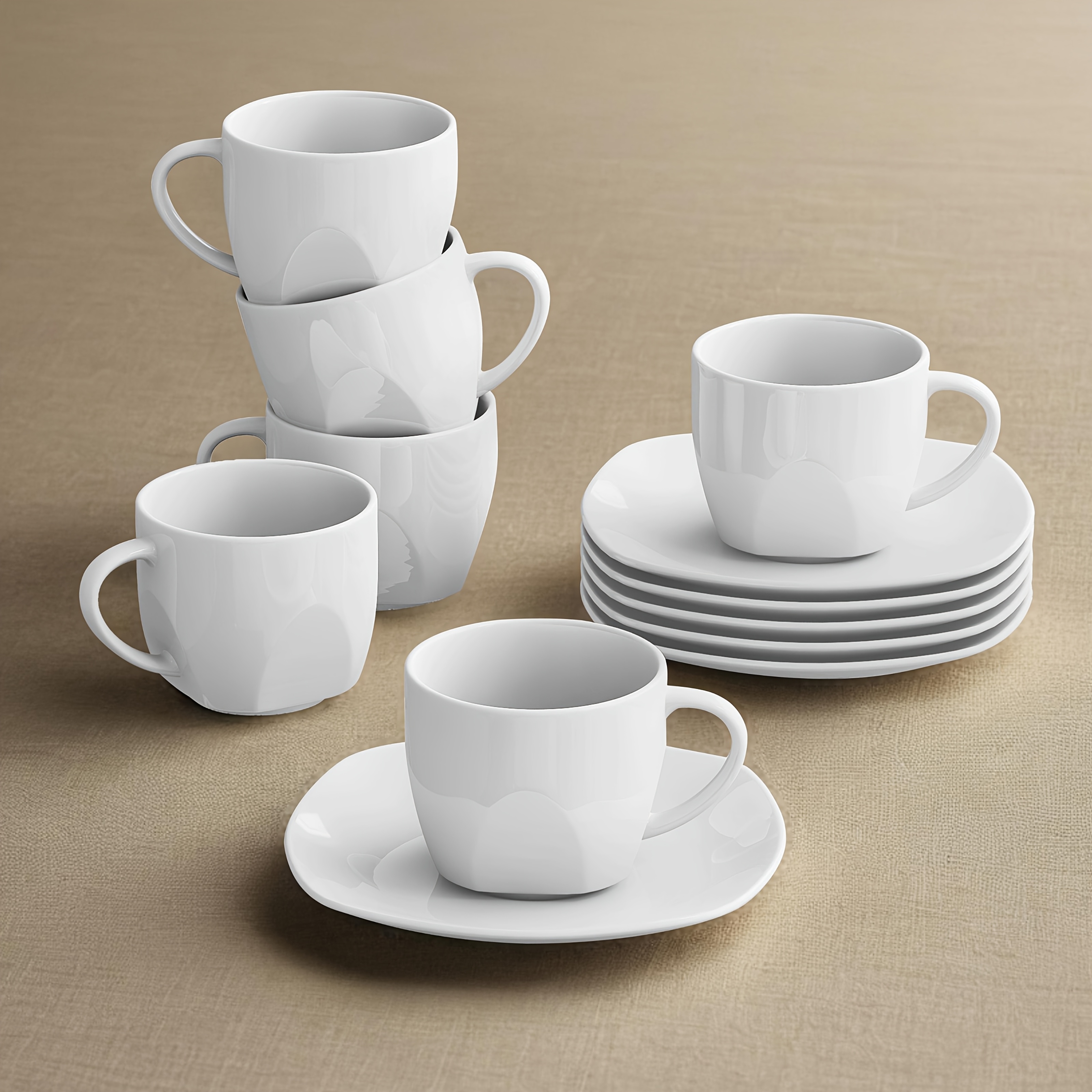 TEMU Ensemble de 6 Tasses à Café, Verres à Thé avec Soucoupe, 7 oz, Accessoires Mignons pour Bar à Café, Verres à , Idéal pour Cappuccino et Latte