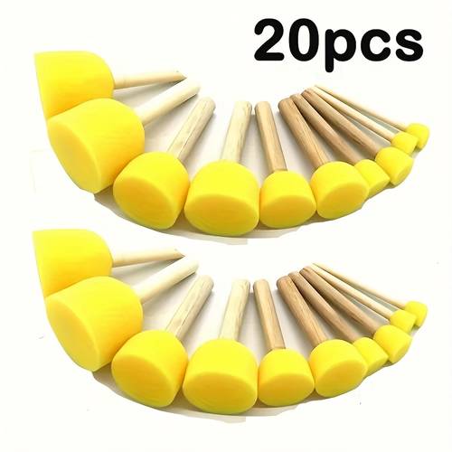 15 20 30pcs professional diy art and craft supplies with wooden handles round and mushroom headed brushes creative graffiti and acrylic projects tools design wooden brush professional painting art supplies