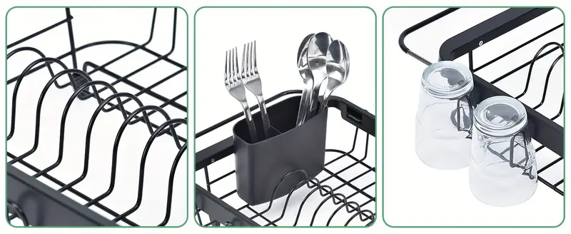 expandable dish drying rack over the sink adjustable dish rack in sink or on counter dish drainer with utensil holder for kitchen Product details 1