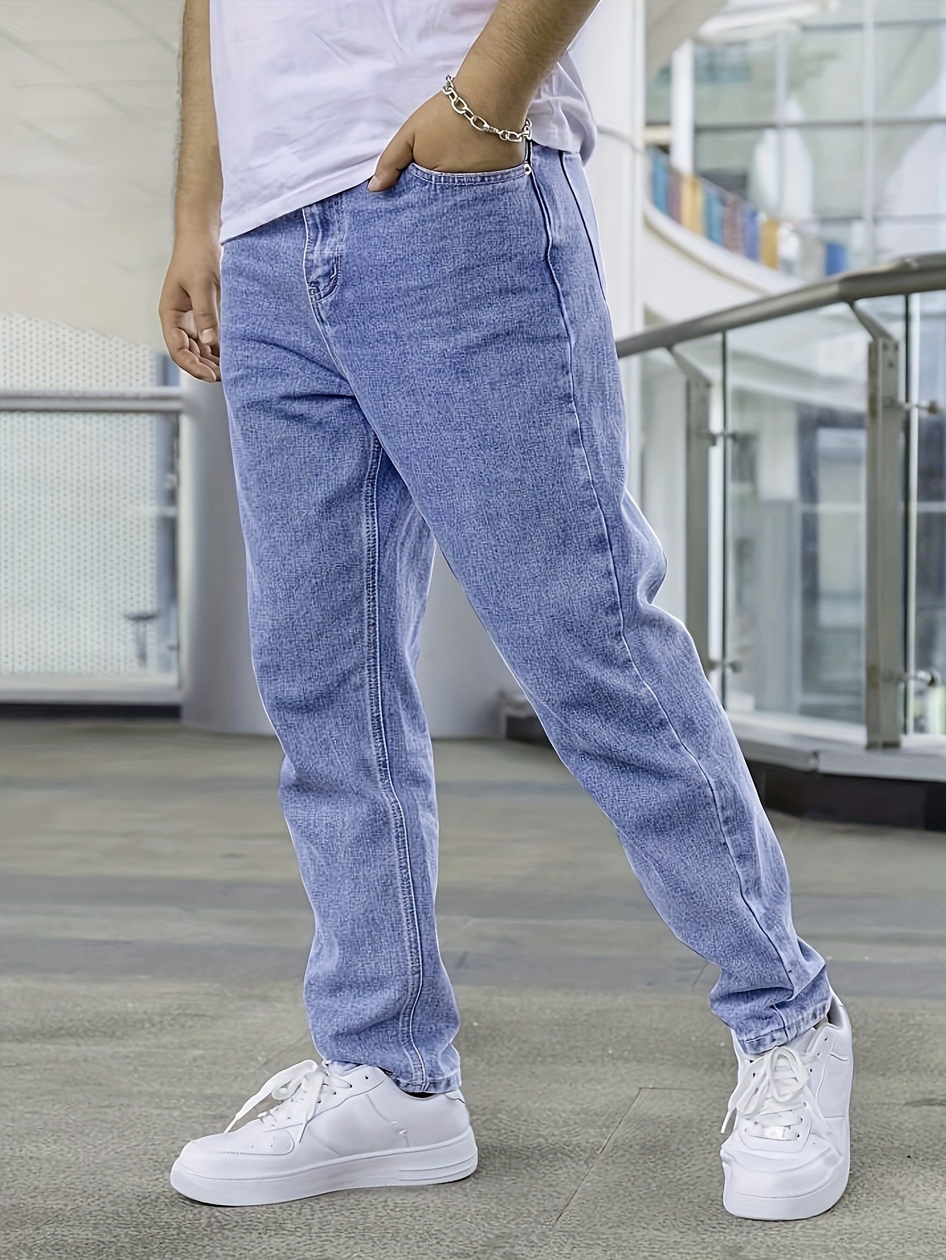 Pantalon Homme Jeans De Couleur Homme JOGPANT JEAN HOMME BLEU - Main Image