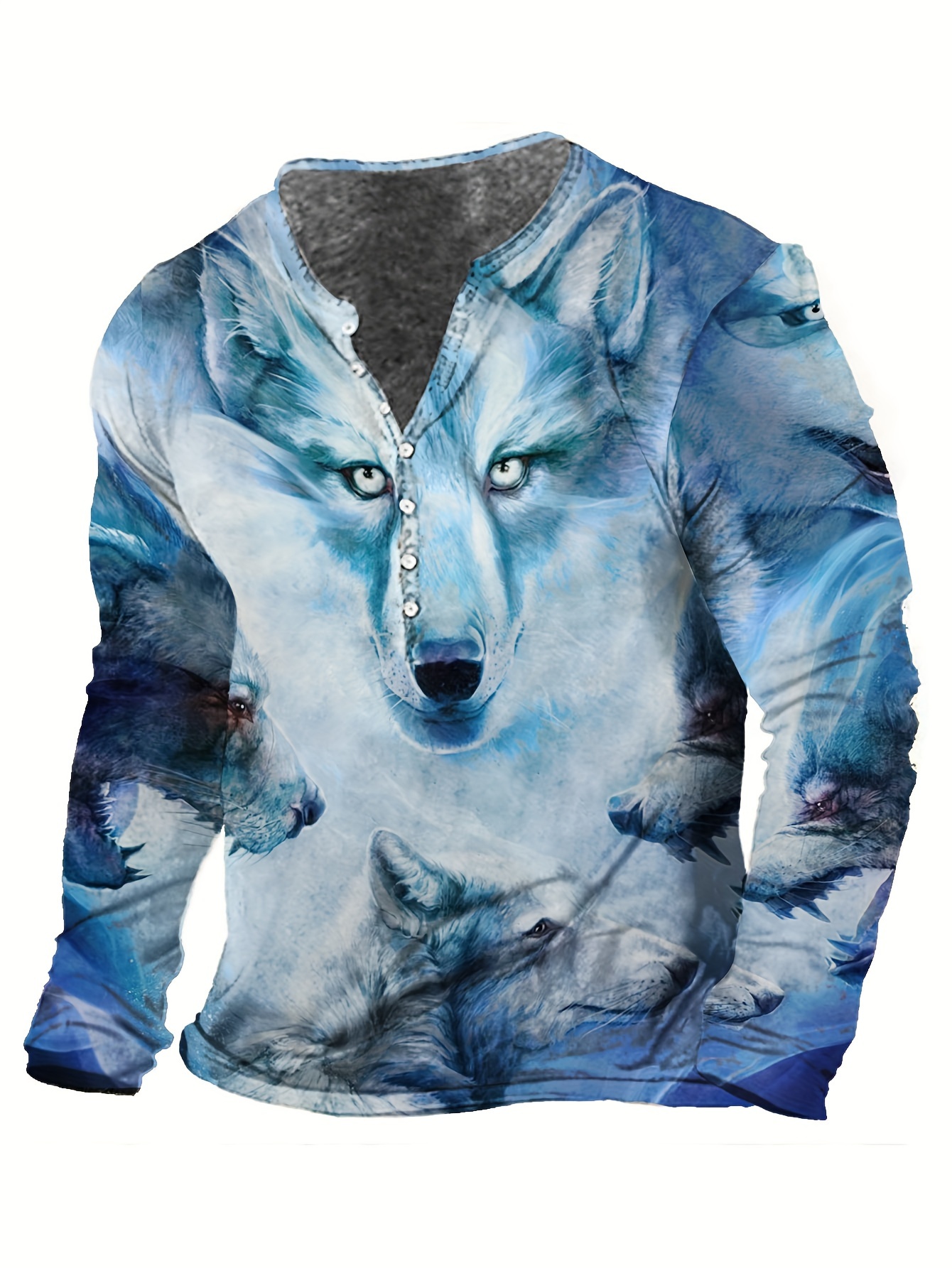 Men's Wolf Pattern High Stretch Breathable Soft Quick Drying - Temu Canada