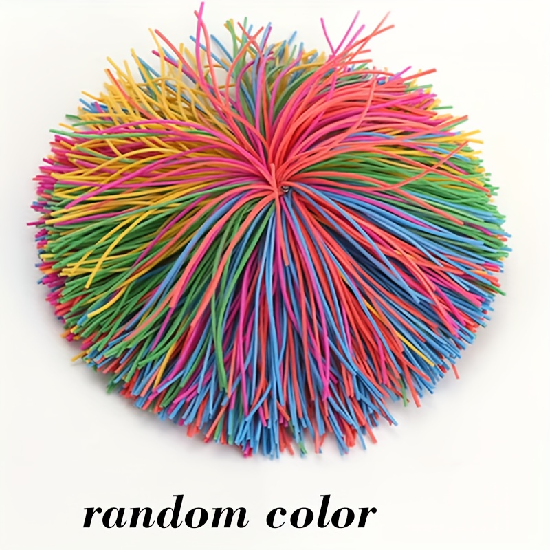 Image of 1pc Sensory Toy - Kushi Ball, Bouncy Ball, Rainbow Single Ball, And Soft Ball - Perfect For Kids!, Random