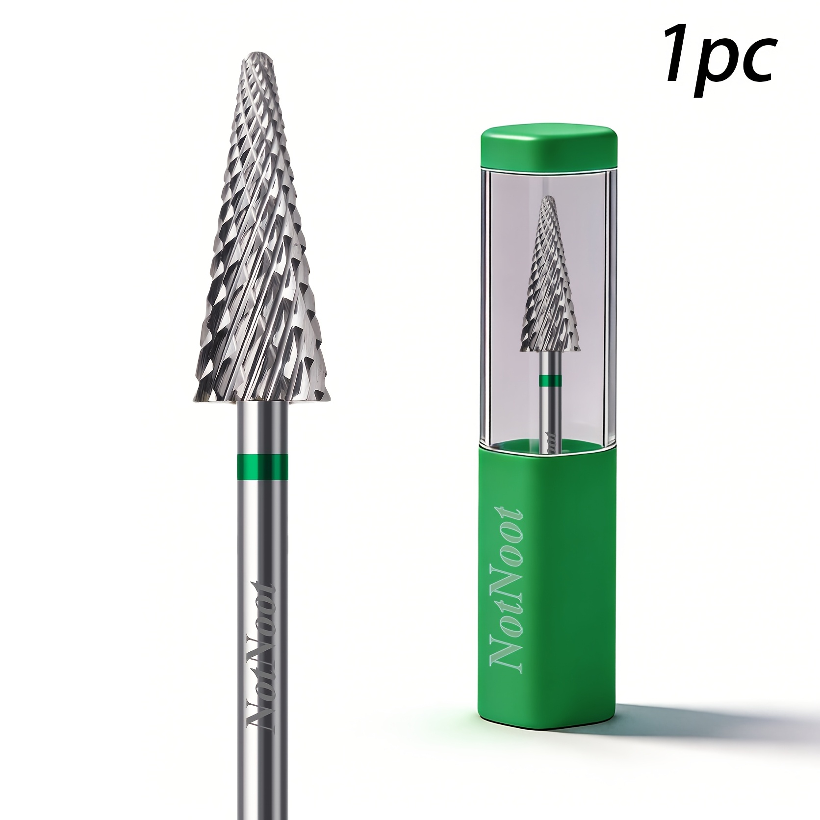 Notnoot 3/32" 1pc Carbide Nail Drill Bit, Cone Drill Bits Set Nail File Acrylic Gel Polish Removal Nail Pedicure Electric (coarse - C)