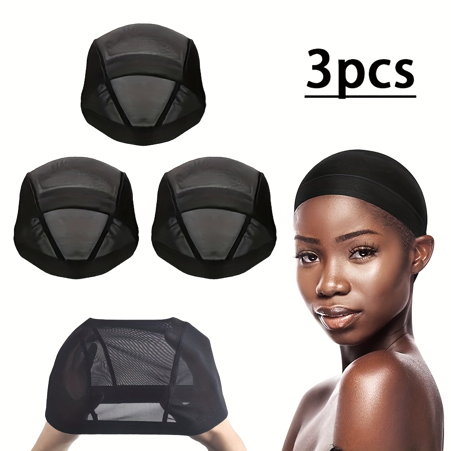 TEMU 3/6pcs Cap Wig Caps Stretchy Wig Cap With Wide Elastic Band For Making Wig (dome Cap M)
