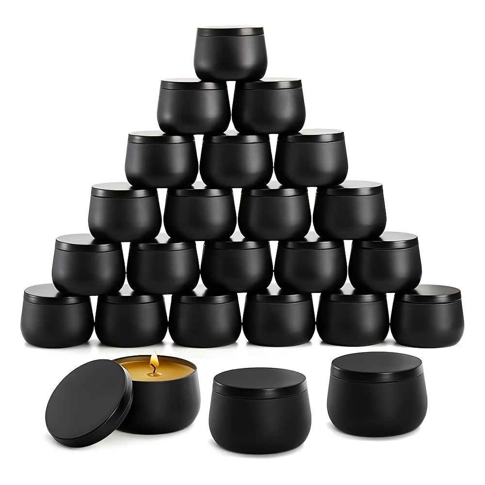 

12 pièces, pot à bougie, 113 , pot à bougie rond en métal avec couvercle - pour la fabrication et le stockage de bougies de bricolage, contenants vides portables, cadeaux de Noël