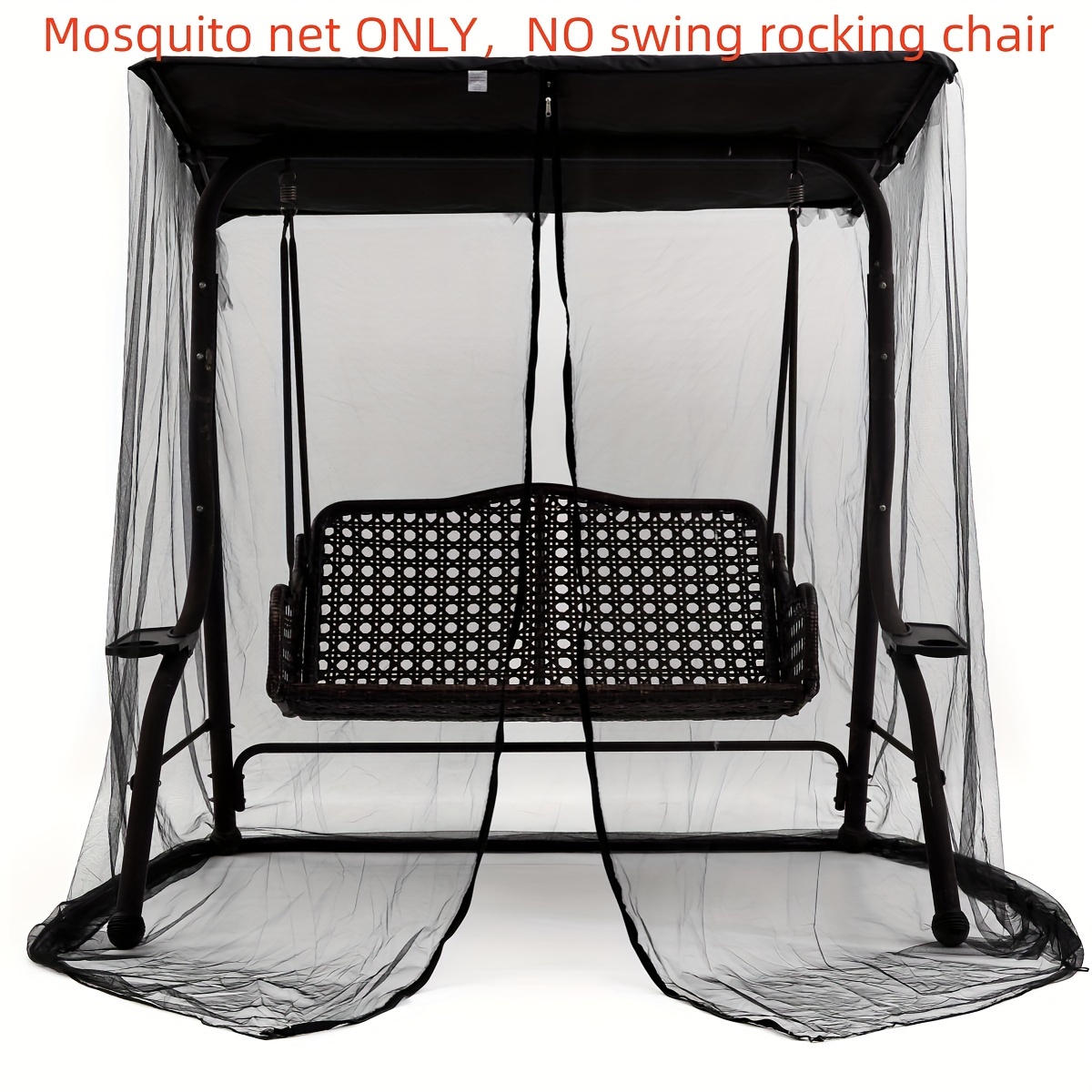 

1pc Patio Swing Chair Cover Mosquito Net, Anti-mosquito Net For Outdoor Swing Rocking Chair Protection, Iron Shaker Sunscreen Waterproof Anti-mosquito Cover For Balcony Garden, 47 To 78in