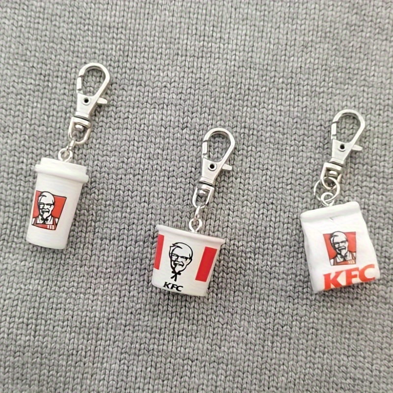 

3 Pieces Resin Kfc Food Keychains - Perfect Gift For Kfc Fans