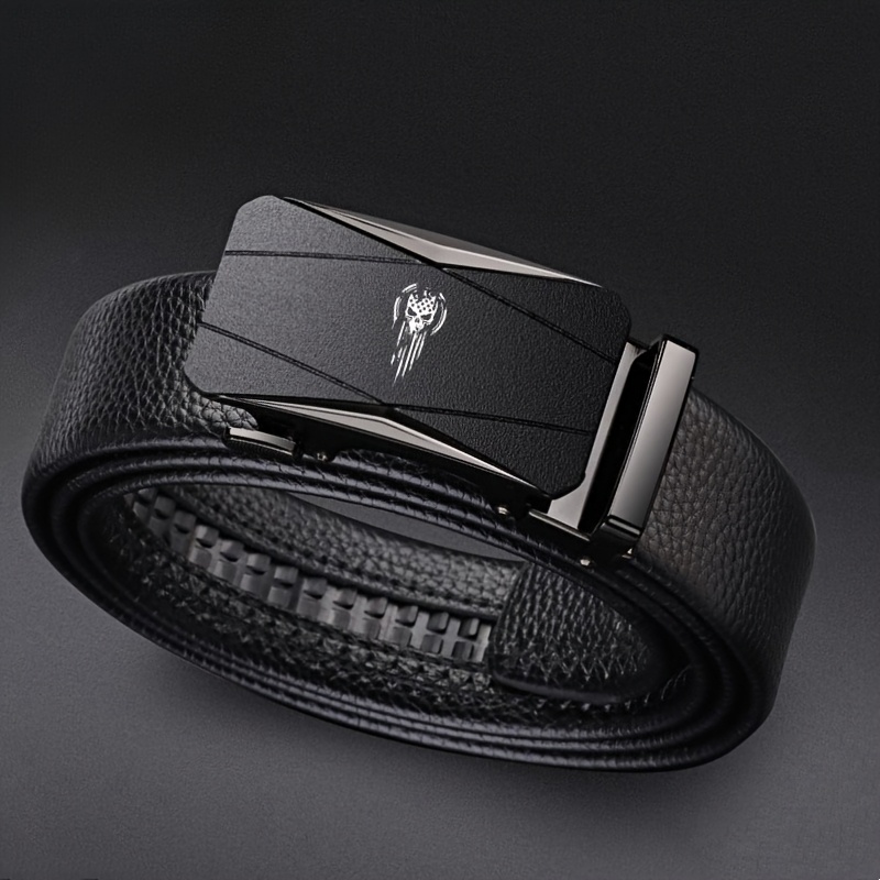 Skull & American Pattern Men's Belt with Automatic Buckle