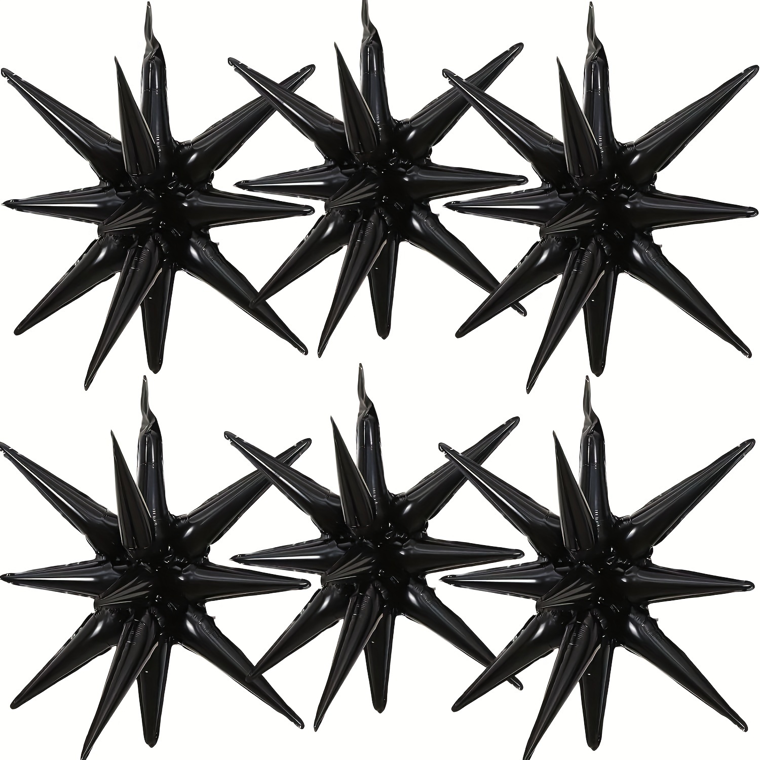 5pcs 22 Inch Black 4d Star Explosion Cone Film Balloon Decoration