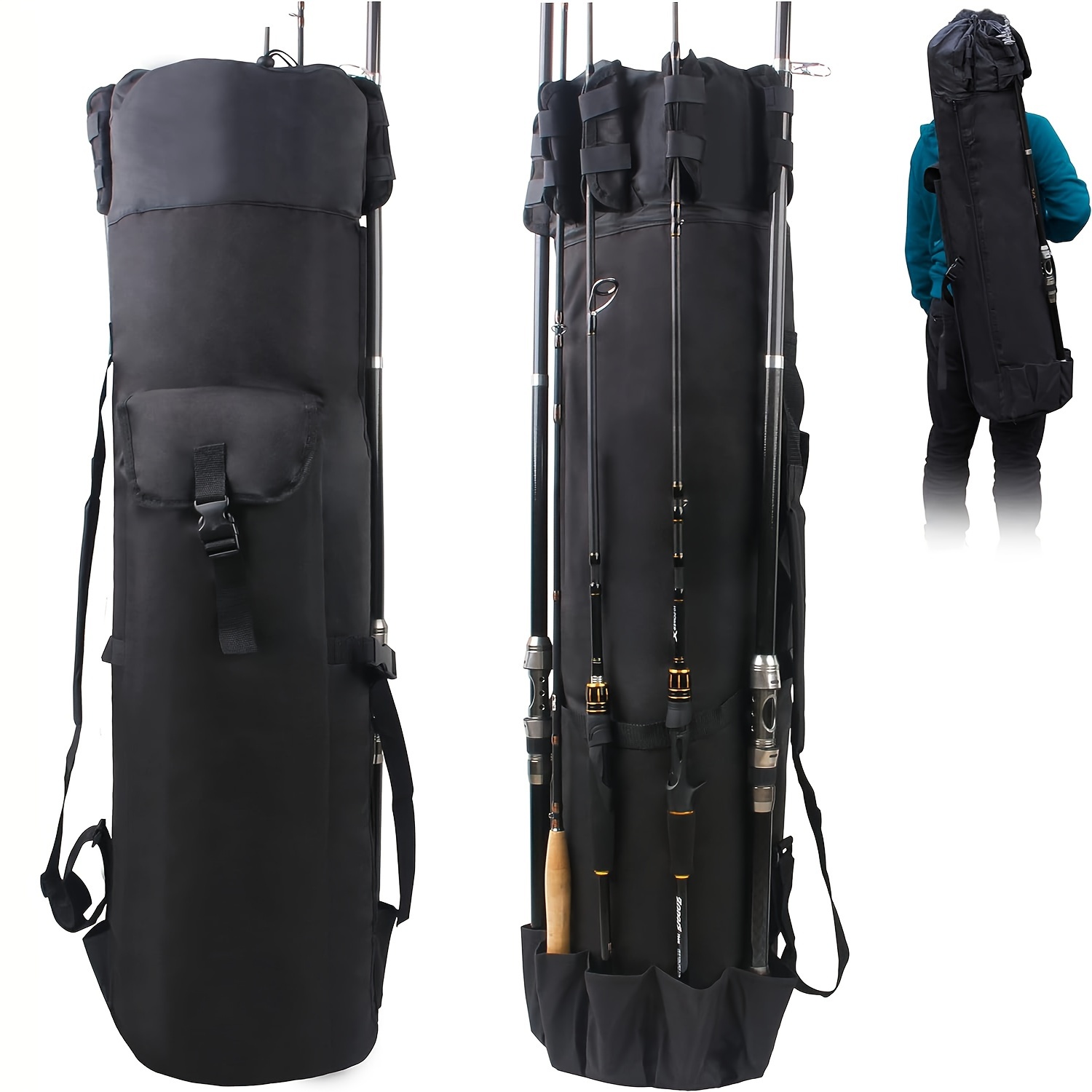 Fishing Rod Bag Outside Pole Case Fish Backpack With Rod Holder Waterproof  Fishing Tubes Portable Travel Rod Carrier 1pc(d-)