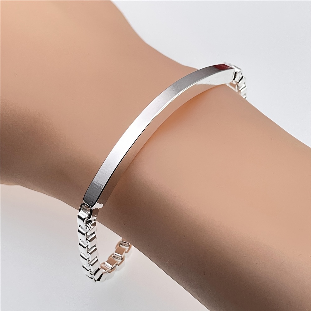 

1pc Elegant 925 Sterling Silvery, 5mm Fashion Personality Bracelet - Perfect Gift For Minimalist Men And Women