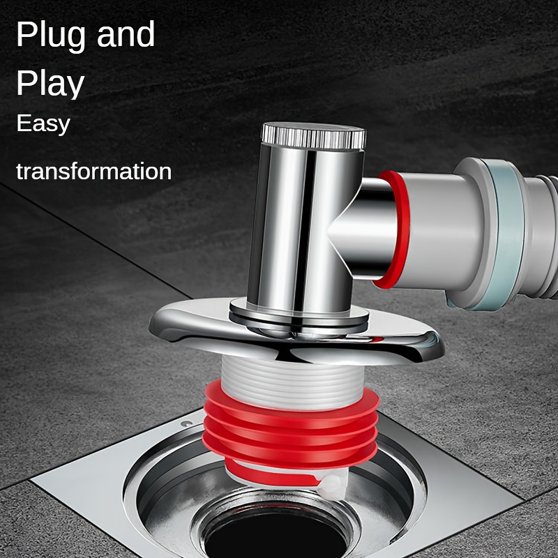 1pc washing machine drain hose adapter anti backflow seal for bathroom toilet durable plastic details 2