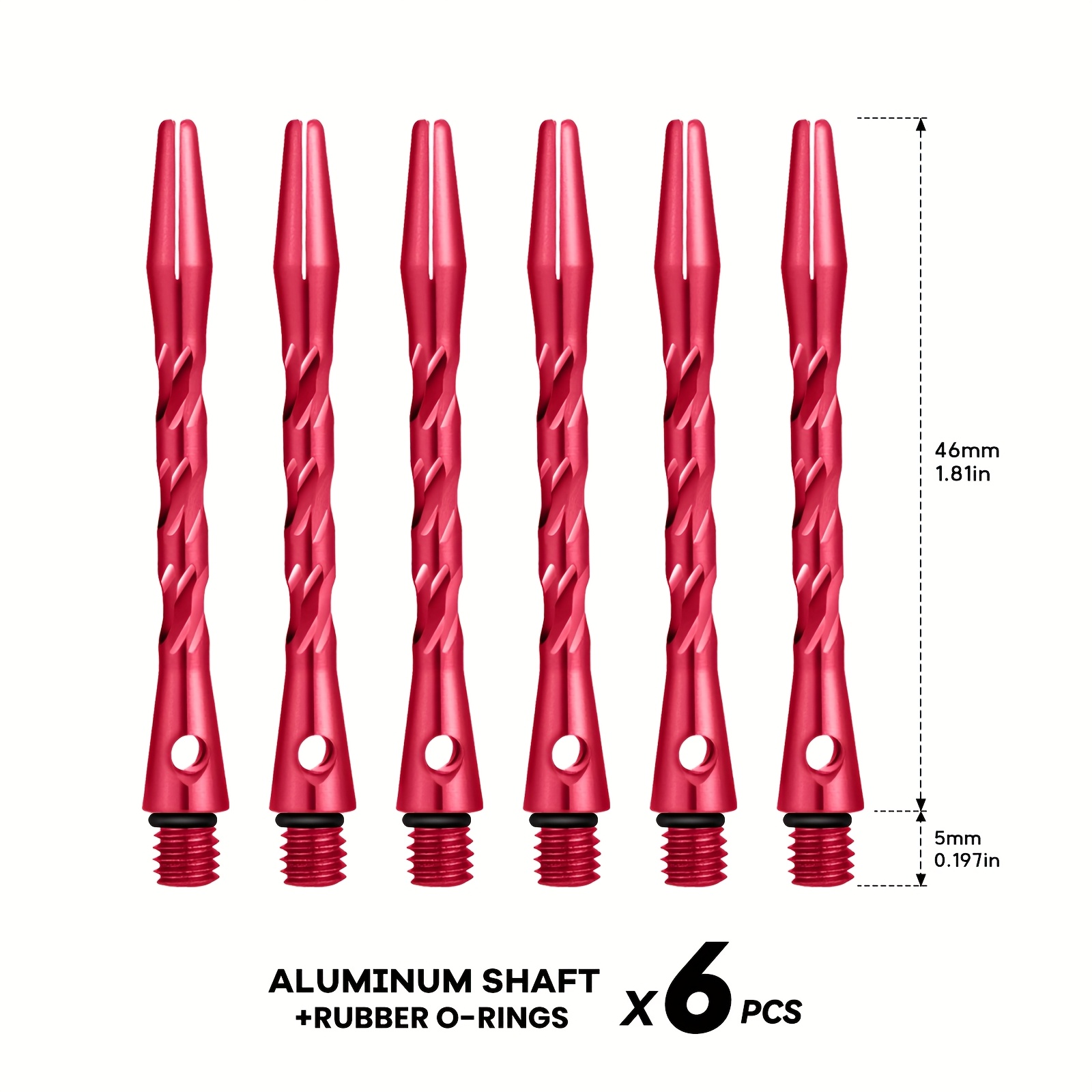 Set of Professional Dart Additions with 6 Multicolored Aluminum Shafts