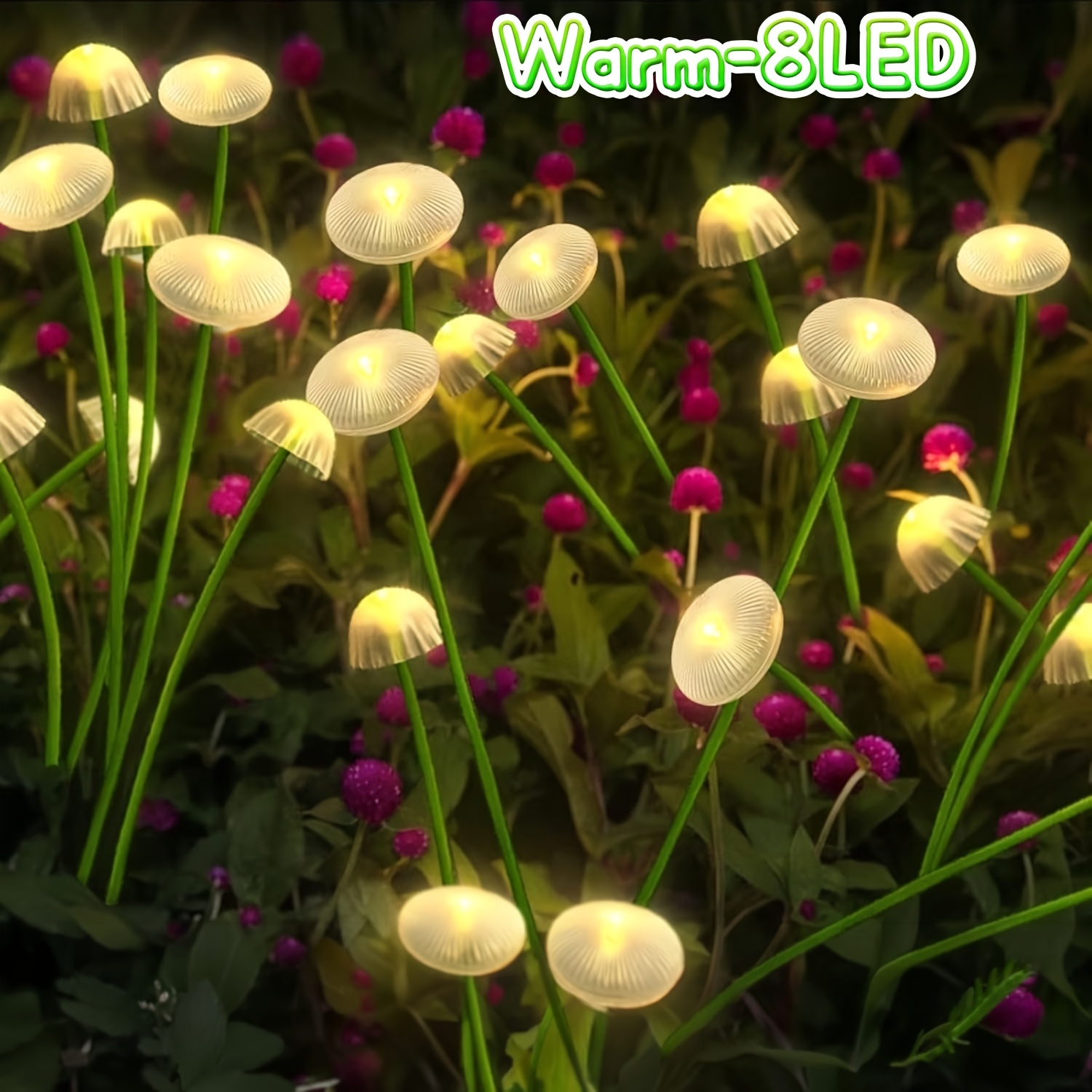TEMU Luci a fungo solari /8/6 LED, 10 pz, luci da per esterni, luci da giardino solari per paesaggistica con grado di protezione IP44, ideali per