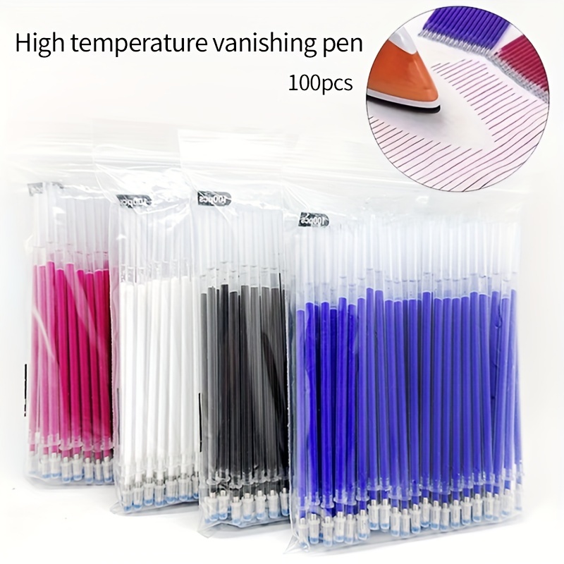 

100pcs High-temperature Pens, White Fine Leather Thread, Color Fading Pens For Clothing And Shoes, Sewing Craft Supplies, Artwork Tools