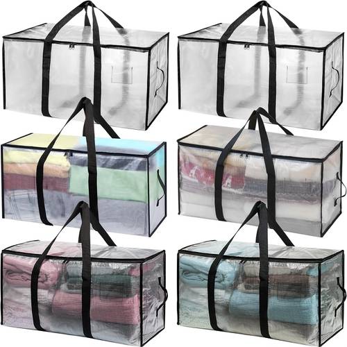 heavy duty storage bags extra large moving storage boxes transparent waterproof zippered storage bags clothing storage laundry bags solutions