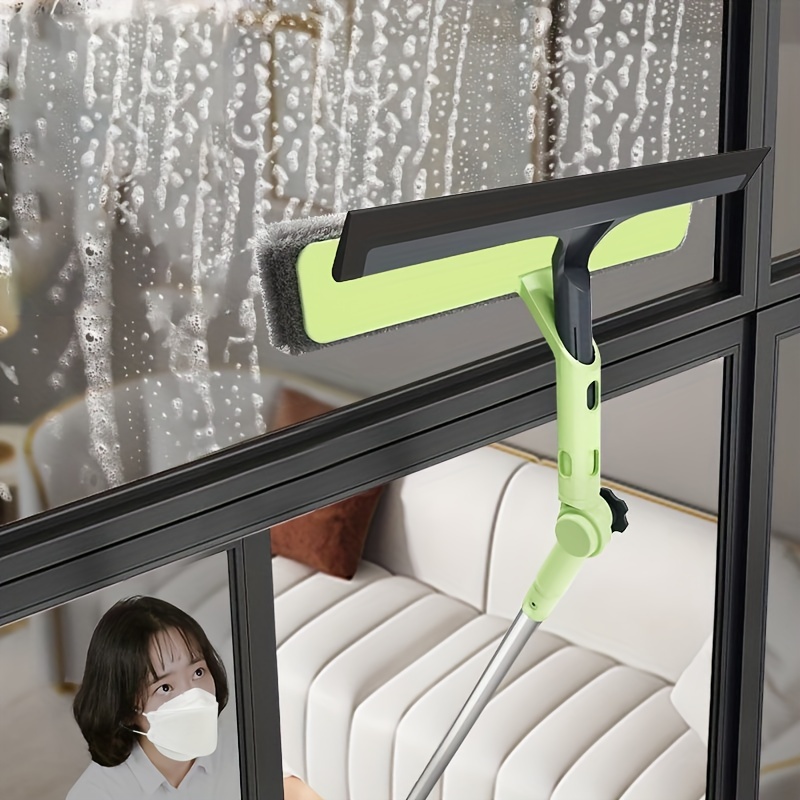 

1pc Extendable Double-sided Window Squeegee, High Window Cleaning Scraper, Rotatable Glass Squeegee, All- Cleaning Tool For Glass, Walls, And Floors