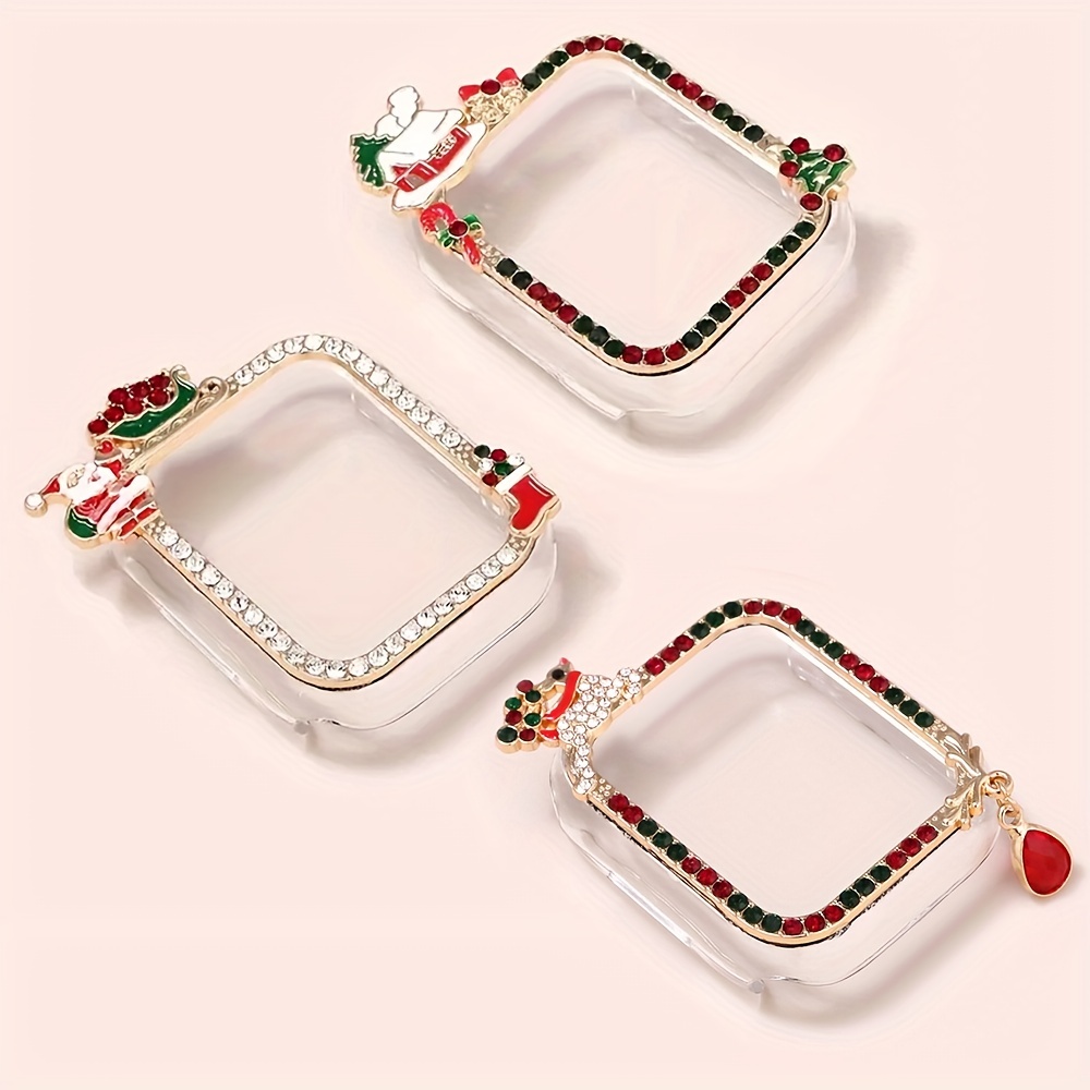 

Christmas Sparkling Smart Watch Protective Case With Screen Protector Film - Lightweight, -proof, Pc Hard Shell Protective Case For Apple Watch Se/9/8/7/6/5/4/3/2/1, 40/41/44/45mm, Not Waterproof