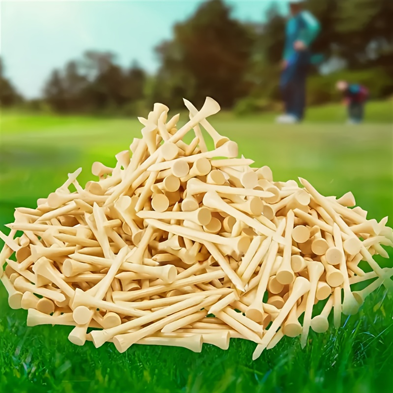 

100pcs Bamboo Golf Tees, 2.76 Inches Tall, Sturdy Hardened Natural Wooden Tee For Golf Balls, Sustainable Outdoor Sports Accessories