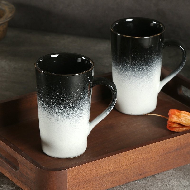 2 high temperature black white gradient coffee mugs ceramic - Temu