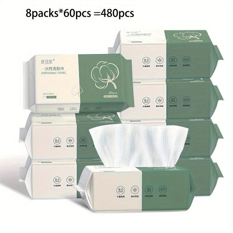 TEMU Pattern Disposable Face Towel, Absorbent,soft And Thickened Plant Fiber Cleaning Face Towels, Wet And Dry Reusable Towels, Make Removing