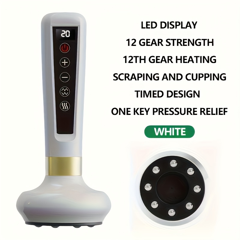 nij rechargeable electric cupping massager with usb charging 12 adjustable settings 8 steel balls hot compress functionality   display ideal gift for     personal care device   usb rechargeable