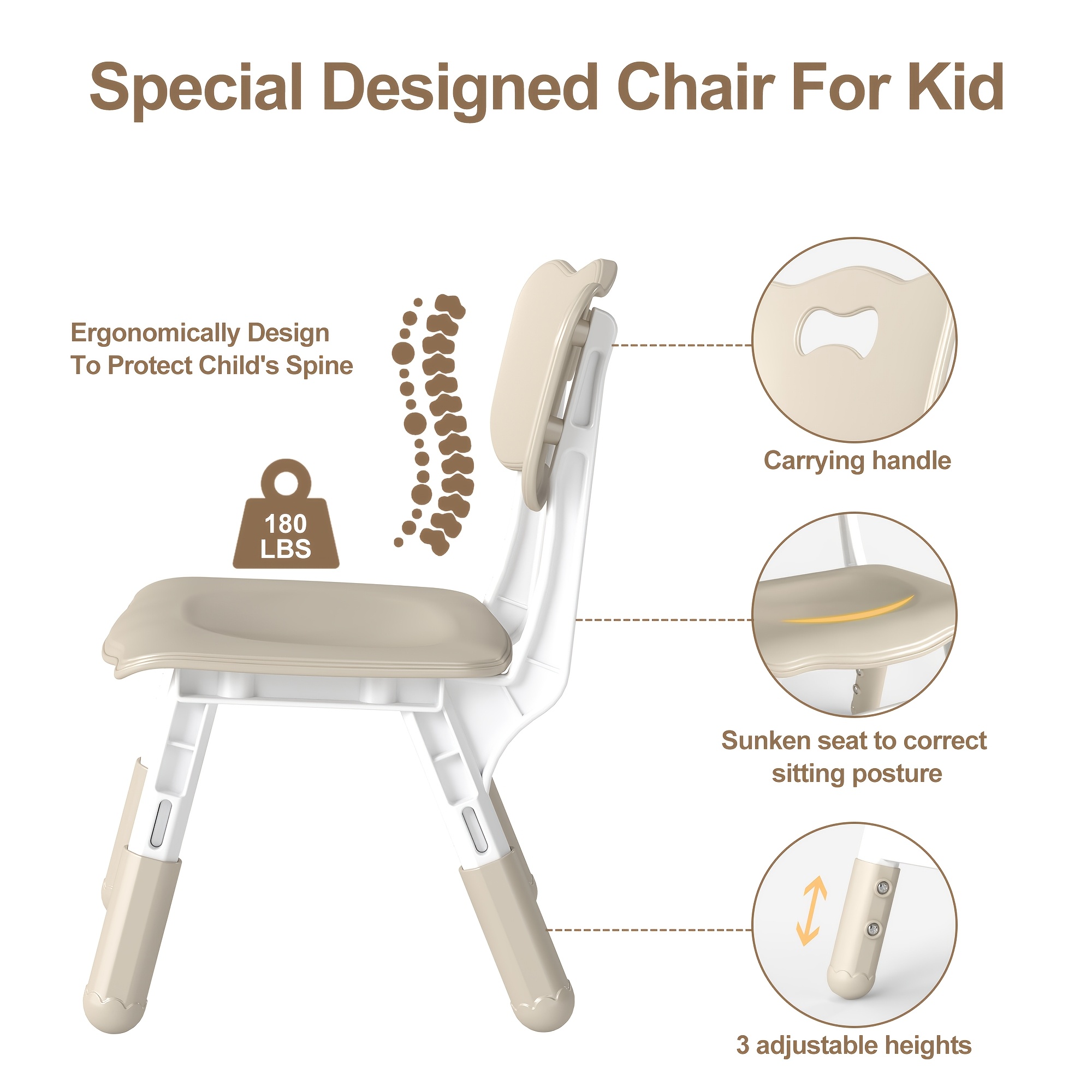 Adjustable Table And 4 Chairs, 23.6