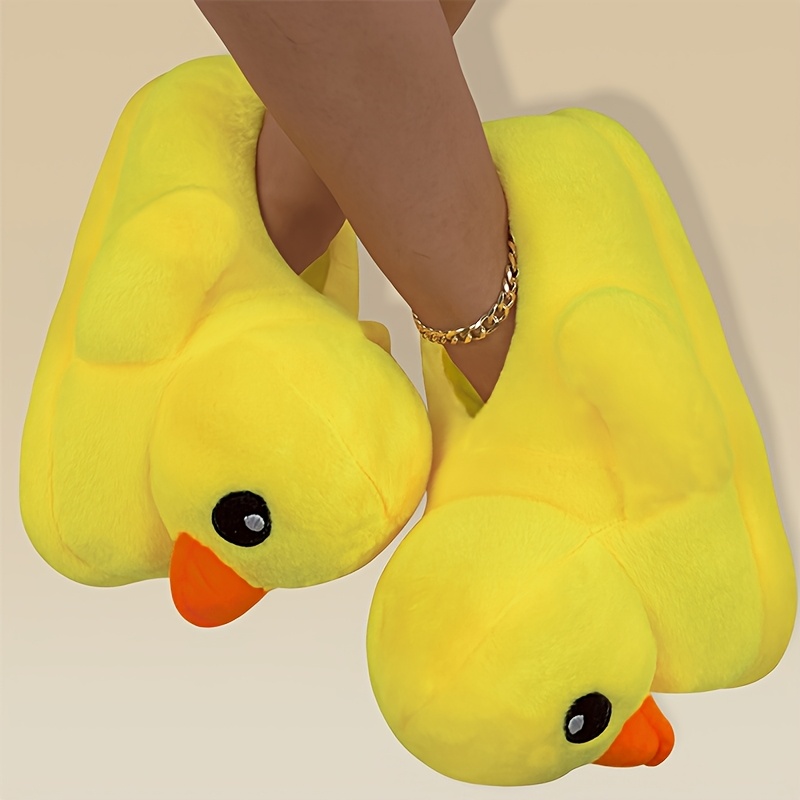 Fun And Cute Full-cover Yellow Duck Indoor Home Slippers, Women Shoes