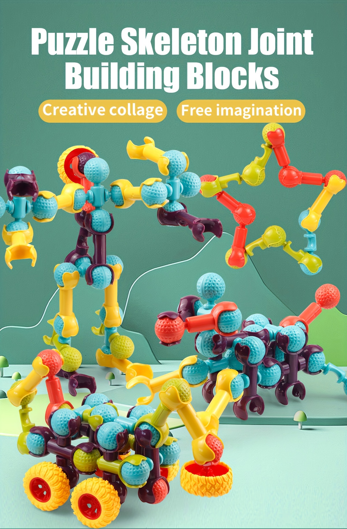 Building Blocks, Articulated Blocks, 50pcs, 95pcs, 190pcs To Construct Toys, Creative And Logical Thinking Development. Christmas/Thanksgiving Day/New Year Gift