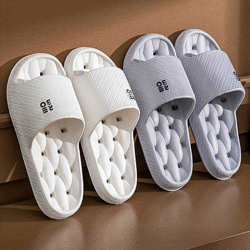 imagen del artículo pantuflas deportivas de moda para mujer, pantuflas de baño con protección contra fugas de agua, pantuflas antideslizantes para el hogar, estilo de pareja, pantuflas casuales cómodas de material eva, multicolor , zapatos para mujer