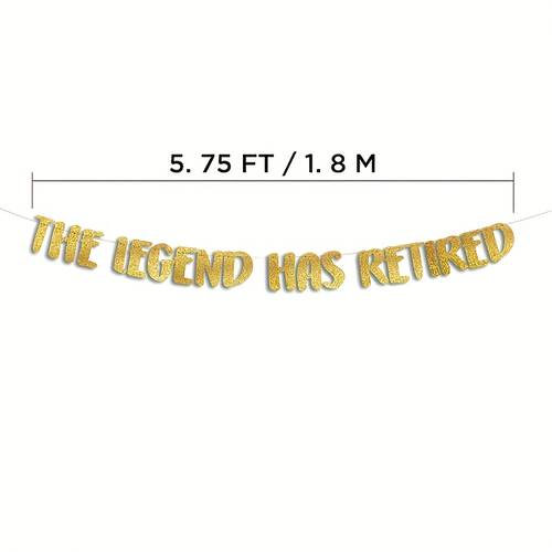 the legend has retired golden glitter banner party decorations supplies and gifts